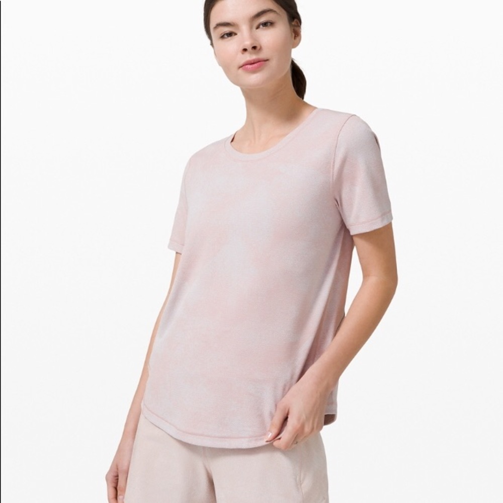 Lululemon long distance short sleeve soft pink 6